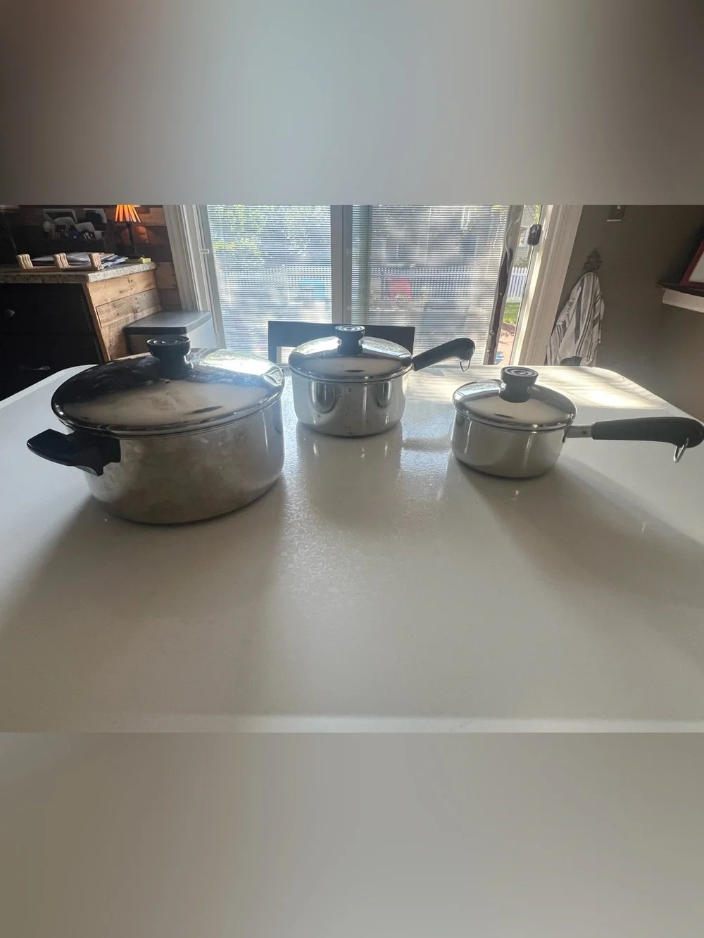 Revere Ware Stainless Steel 3-Piece Cookware Set with Lids - Silver